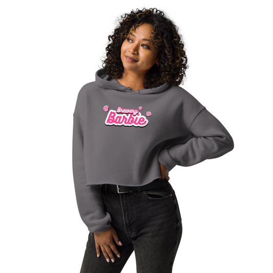 Brewery Barbie Script Crop Hoodie