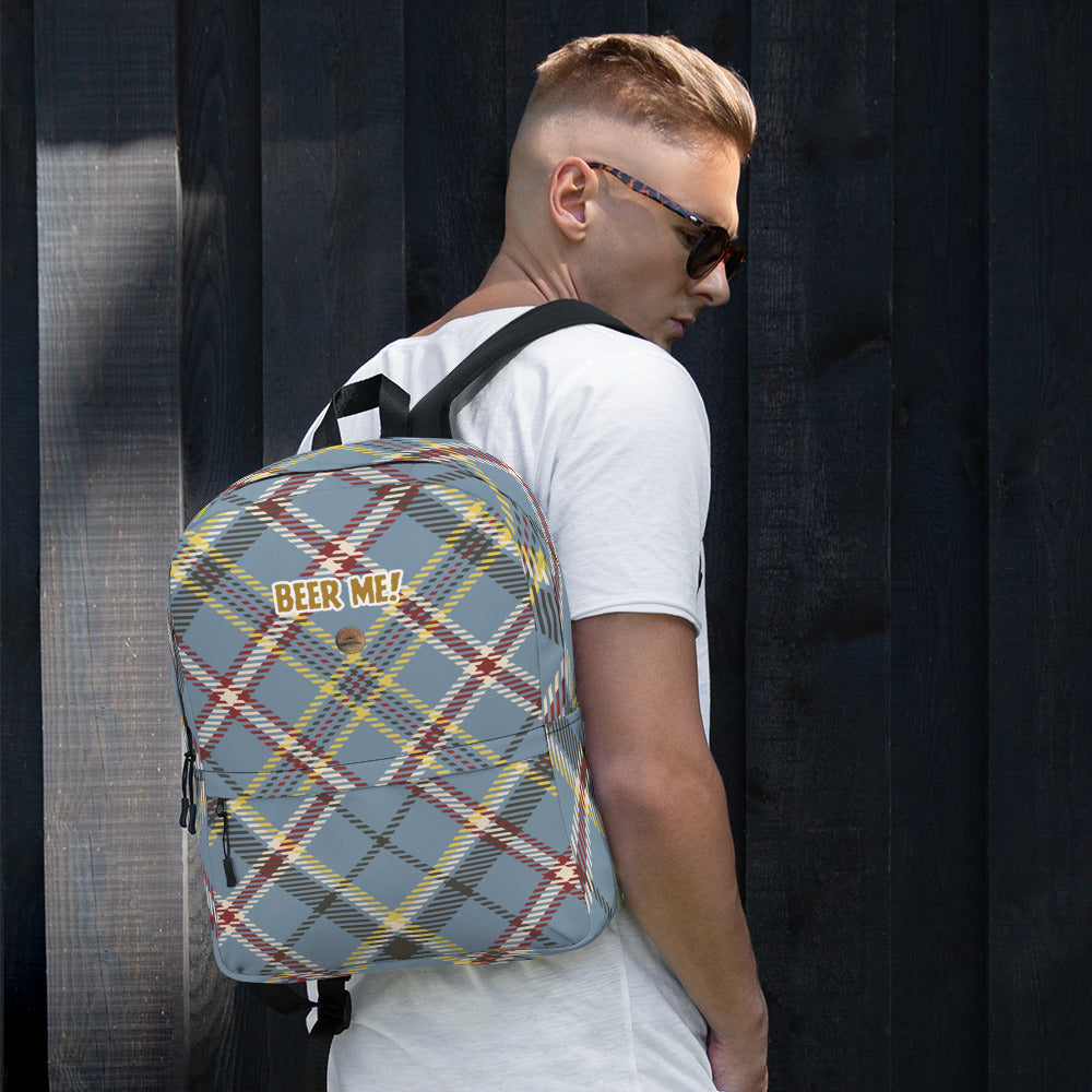 Beer Me! Plaid Backpack