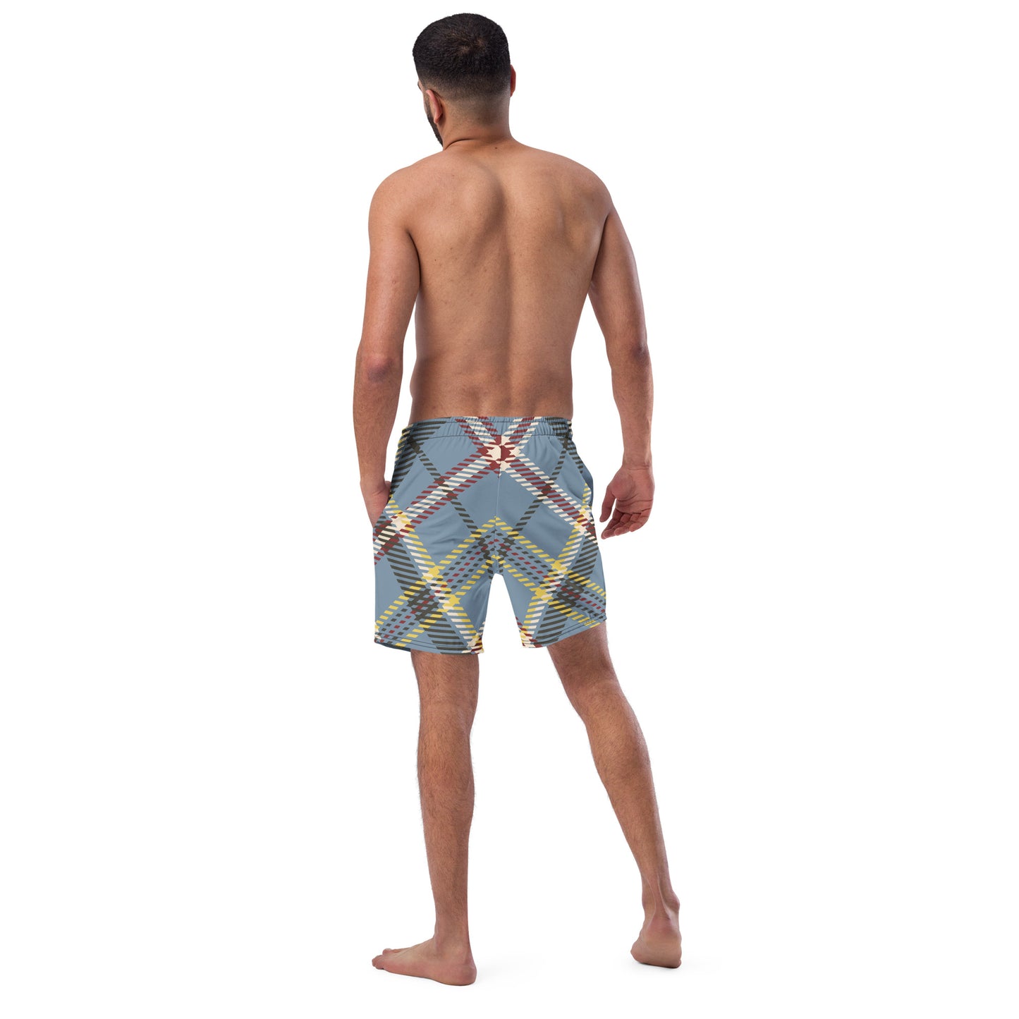 Beer Me! Plaid Men's Swim Trunks