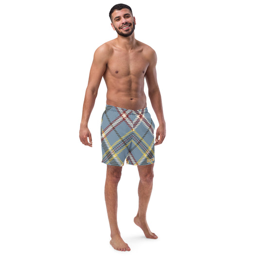 Beer Me! Plaid Men's Swim Trunks