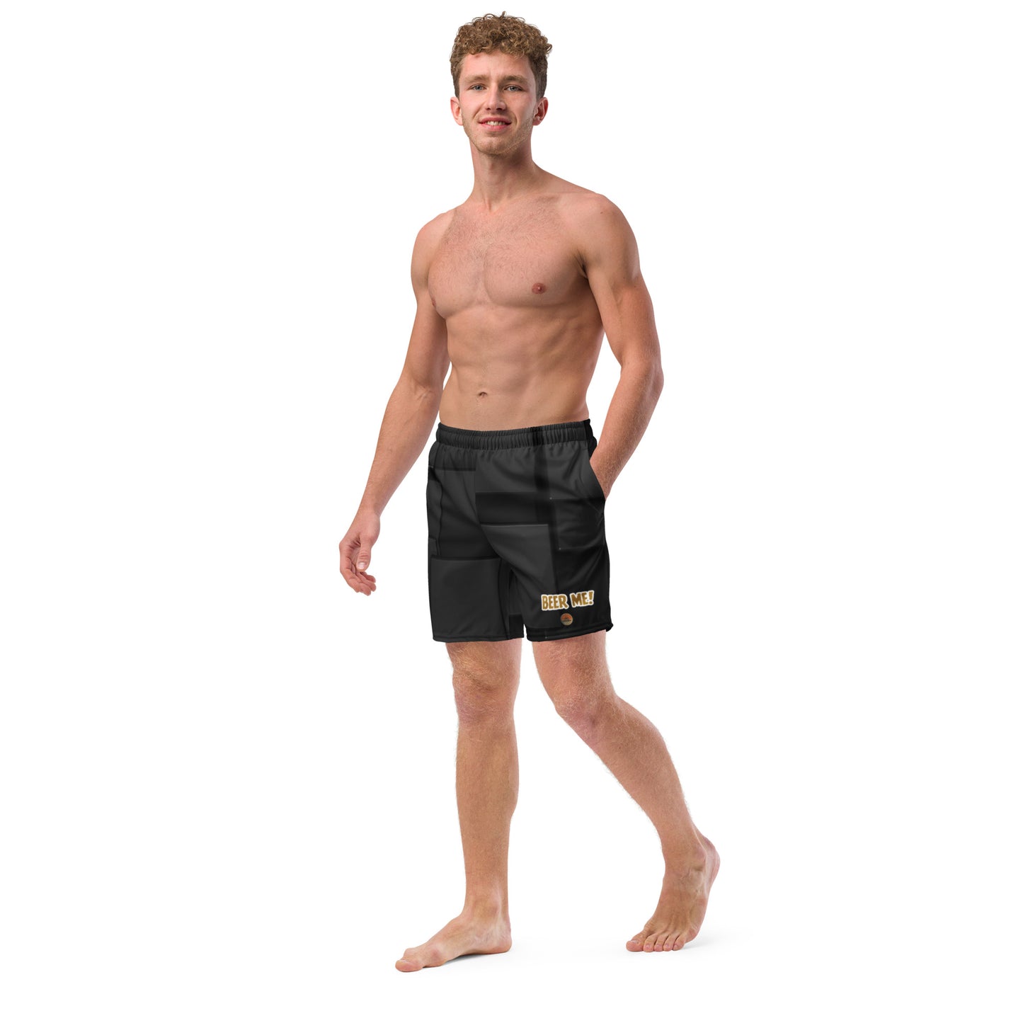 Beer Me! Blackout Men's Swim Trunks