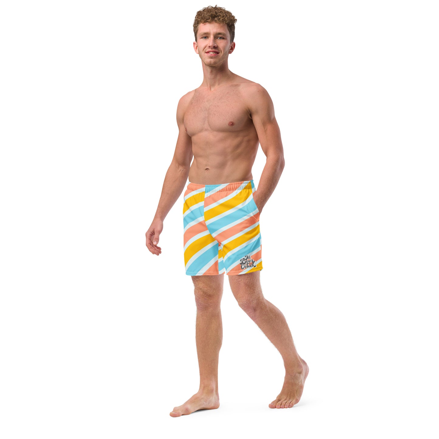 It’s Beer O’clock Waves Mens Swim Trunks