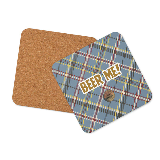 Beer Me! Plaid Coaster