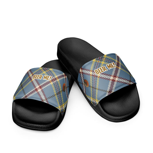 Beer Me! Plaid Men’s Slides