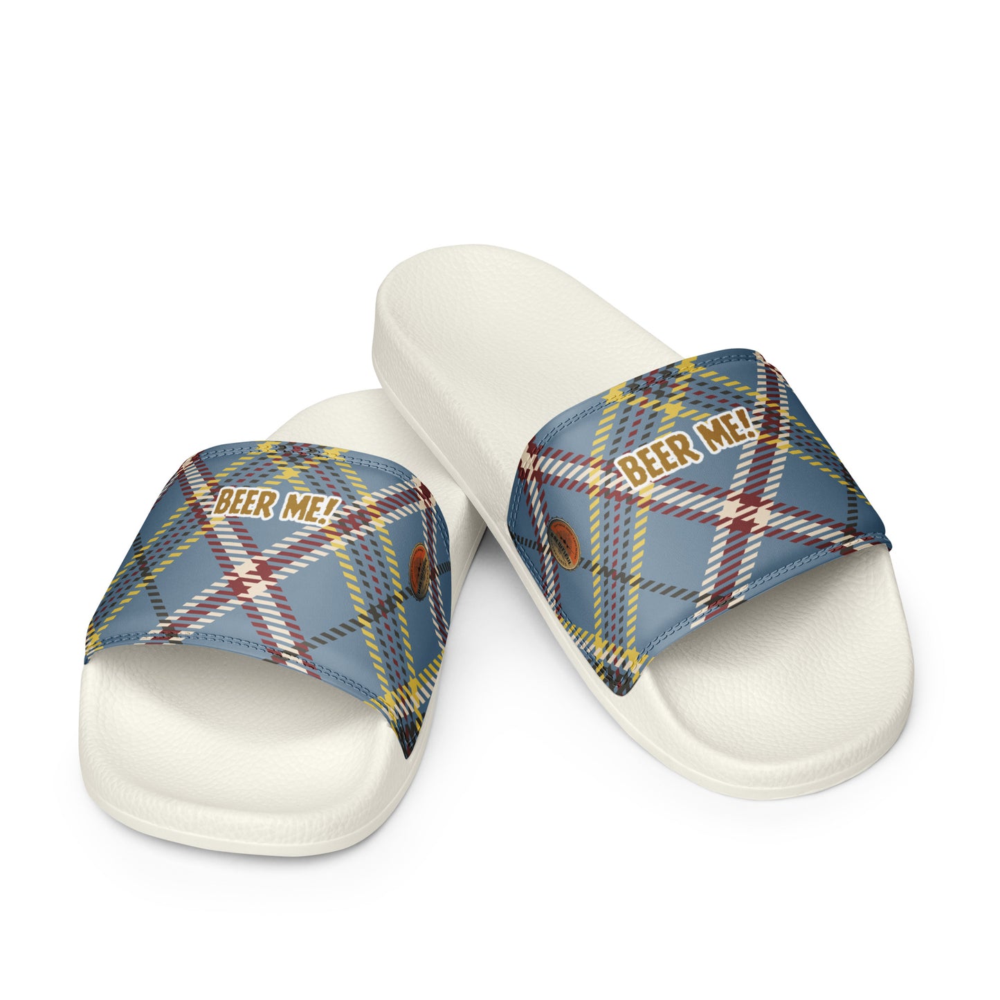 Beer Me! Plaid Men’s Slides