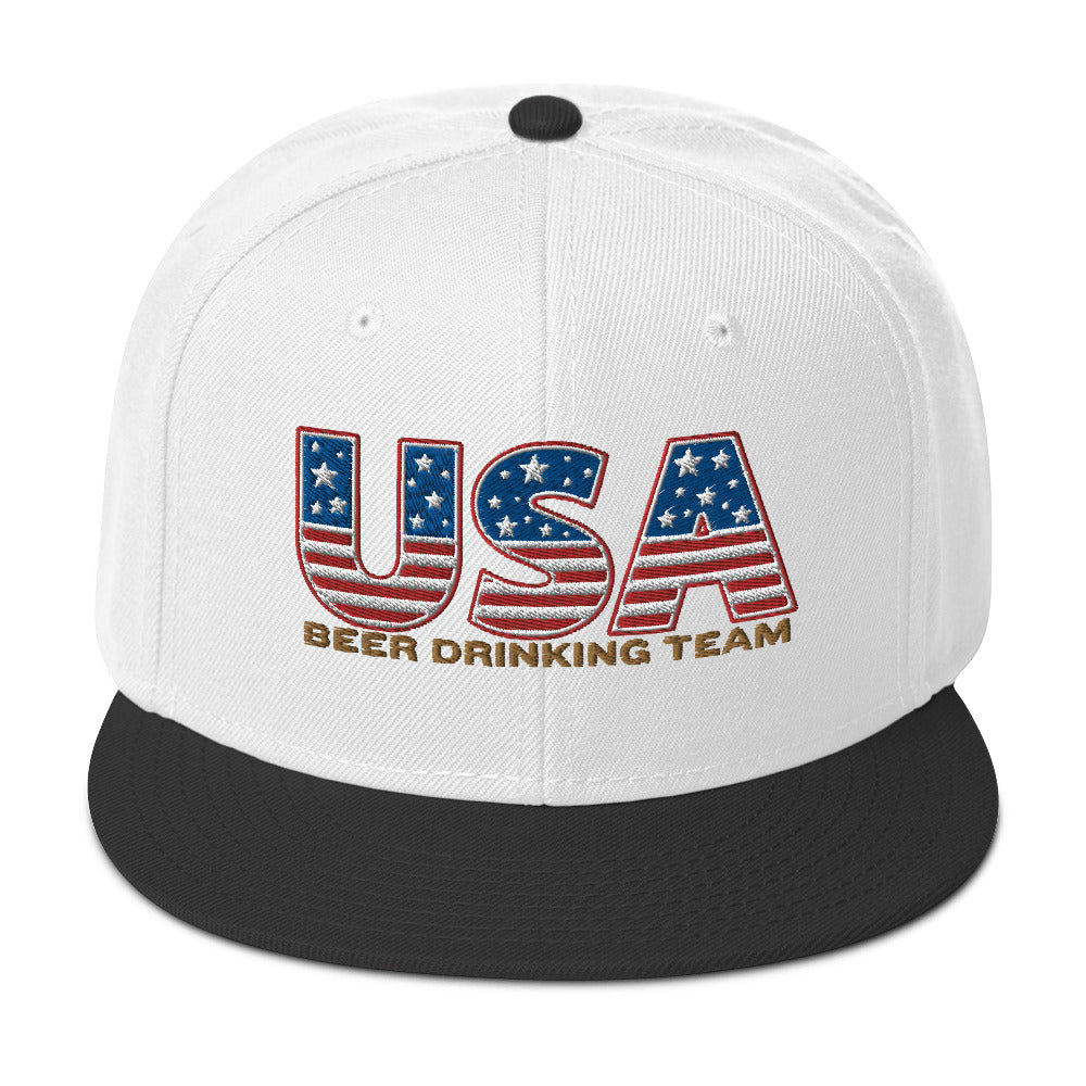 USA Beer Drinking Snapback Hat