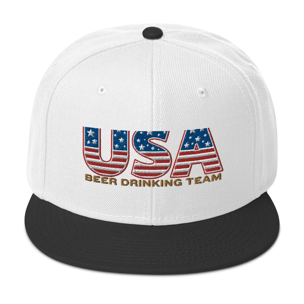 USA Beer Drinking Snapback Hat