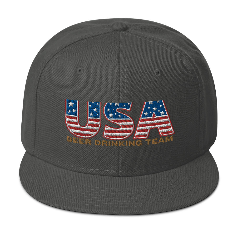 USA Beer Drinking Snapback Hat