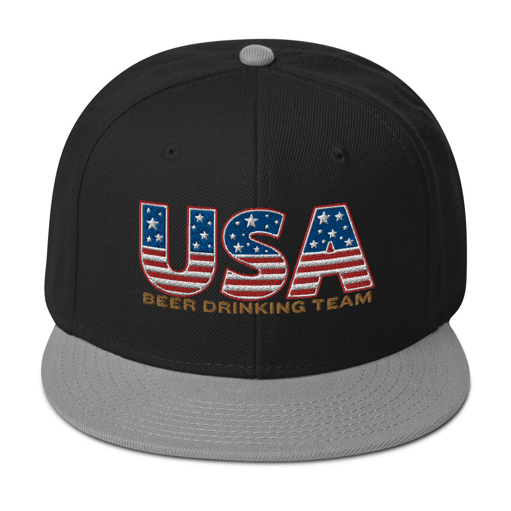 USA Beer Drinking Snapback Hat