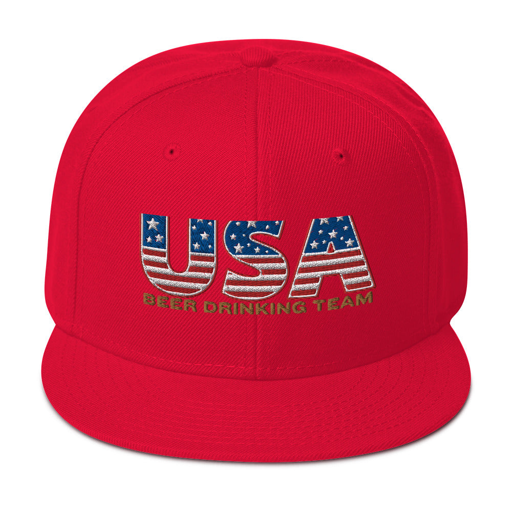 USA Beer Drinking Snapback Hat