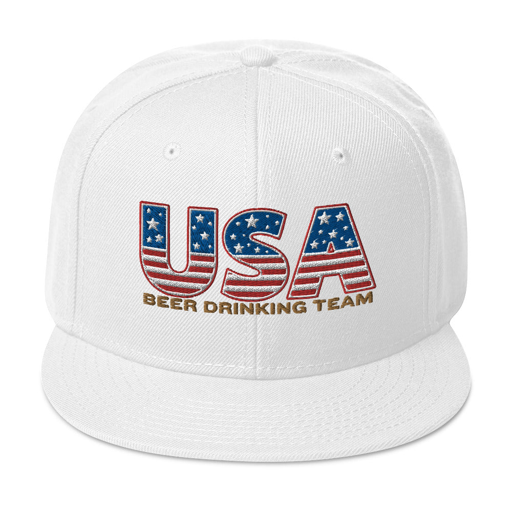 USA Beer Drinking Snapback Hat