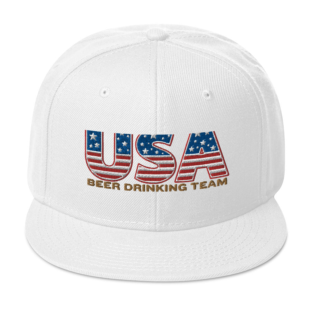 USA Beer Drinking Snapback Hat