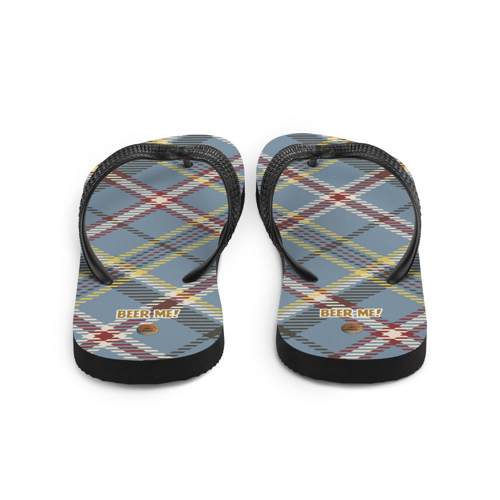 Beer Me! Plaid Flip-Flops