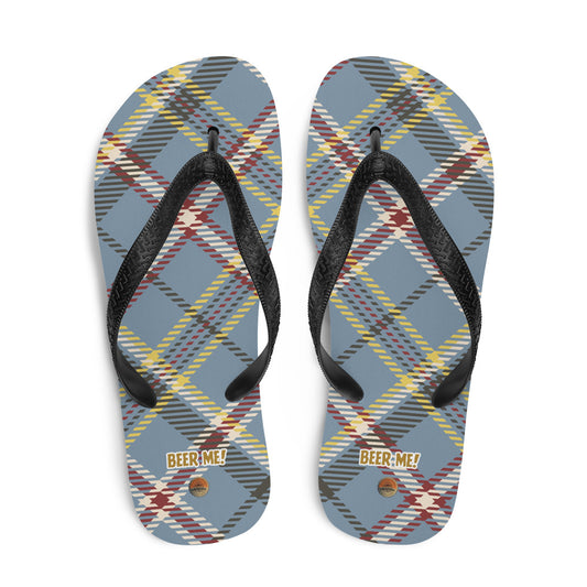 Beer Me! Plaid Flip-Flops