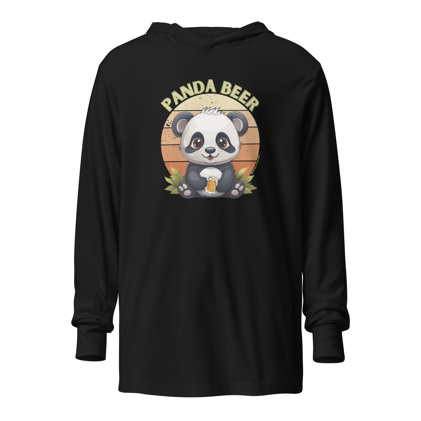 Panda Beer Hooded Long-Sleeve Tee