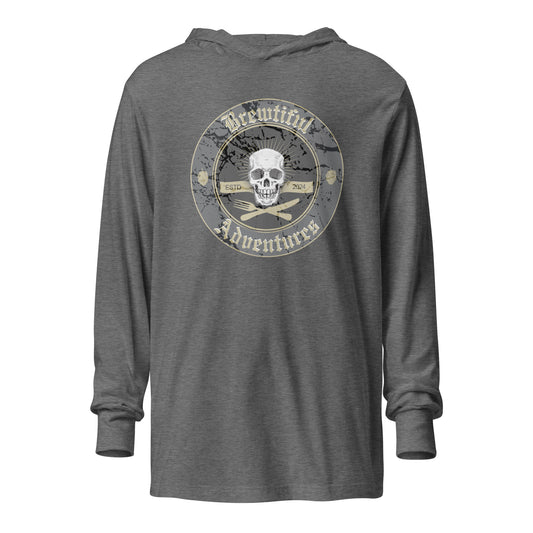 Brewtiful Adventures Skull Hooded Long-Sleeve Tee