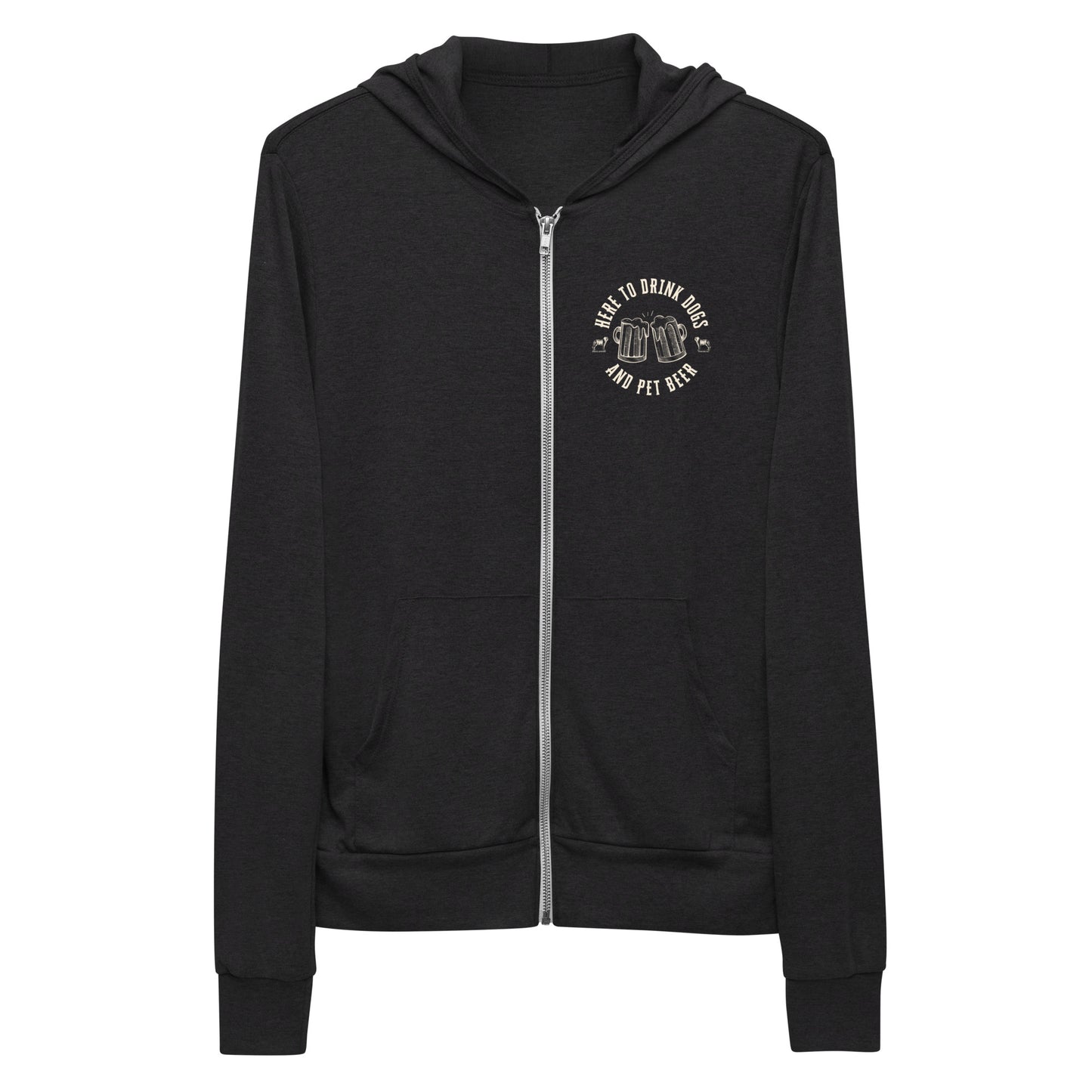 Petting Beer Lightweight Zip Hoodie