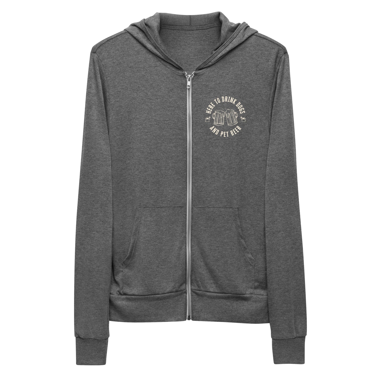 Petting Beer Lightweight Zip Hoodie