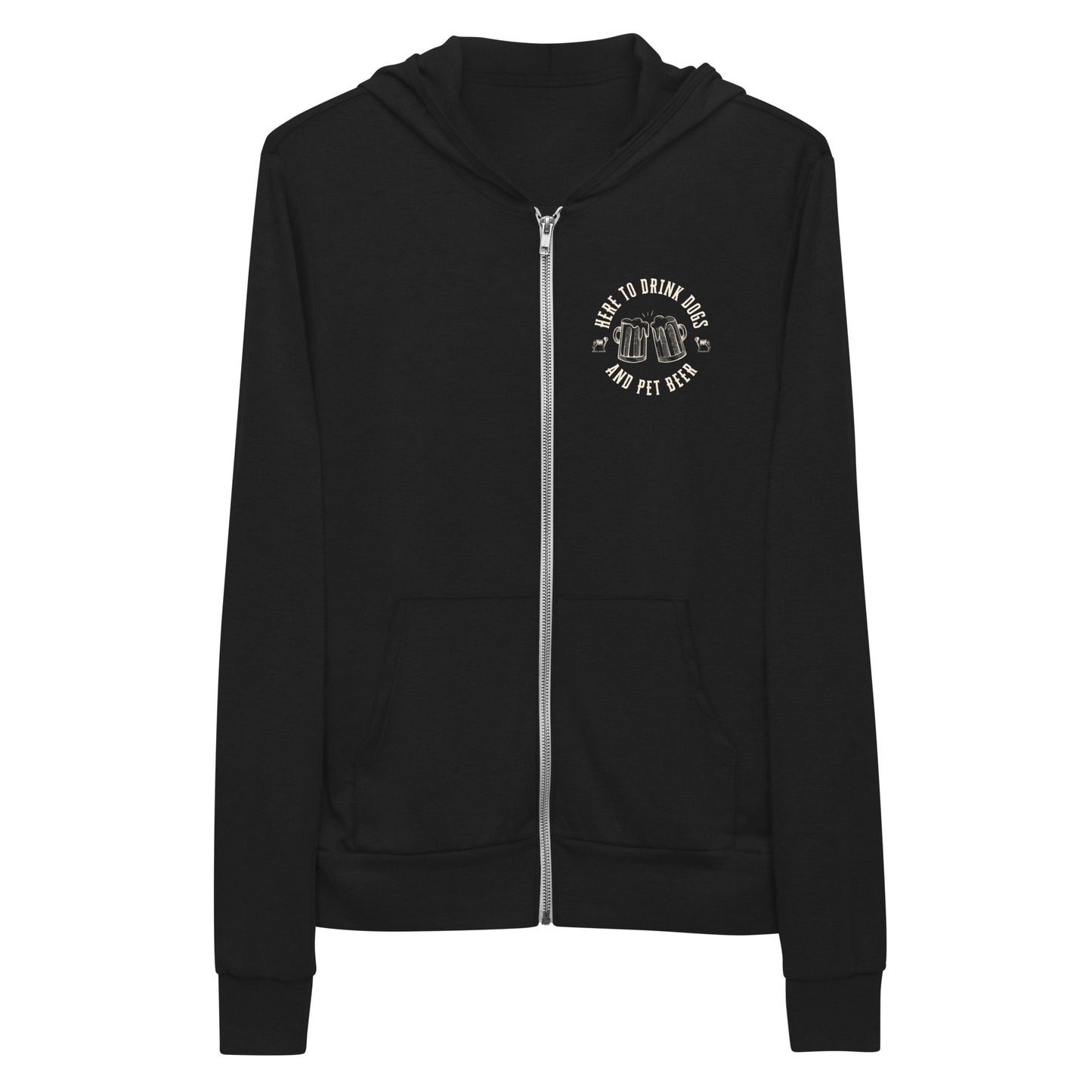 Petting Beer Lightweight Zip Hoodie